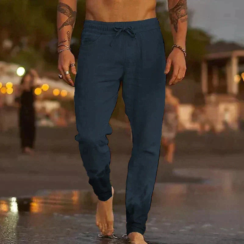 MATEO -PANTALONES DE PLAYA DE LINO