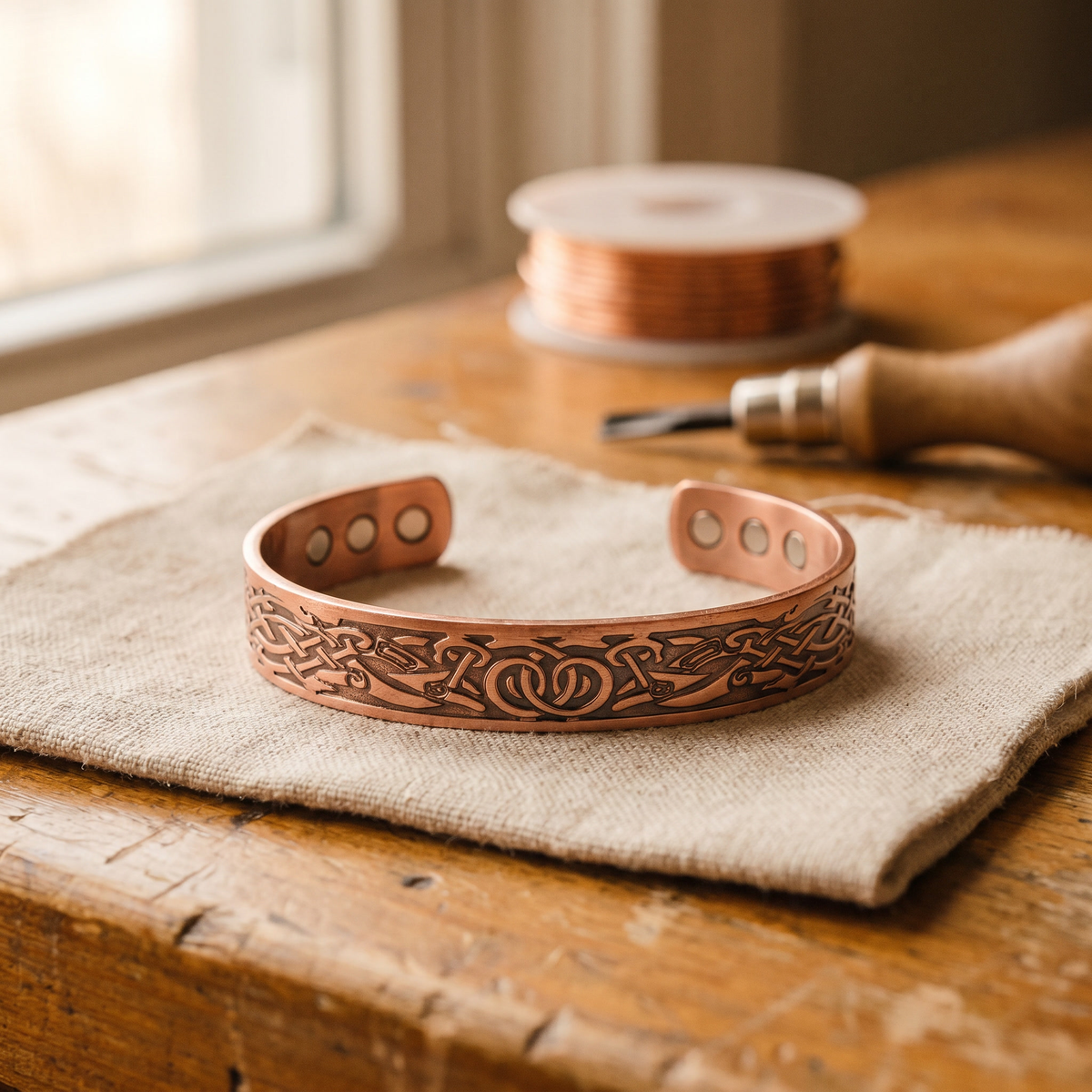 Pulsera de cobre botánica
