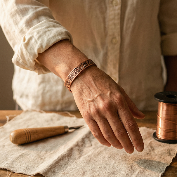 Pulsera de cobre botánica