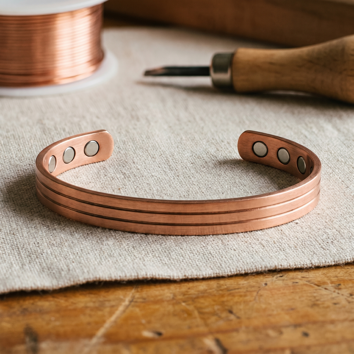 Pulsera de cobre pulida