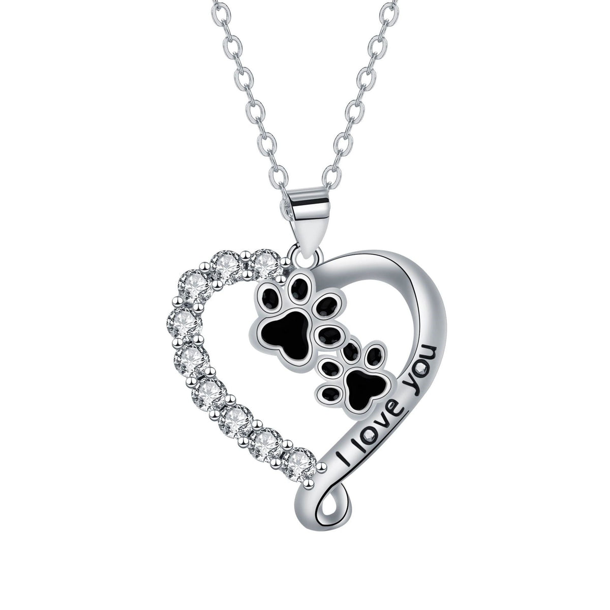 Collar de corazón con huella