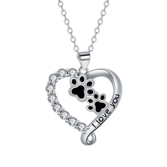 Collar de corazón con huella
