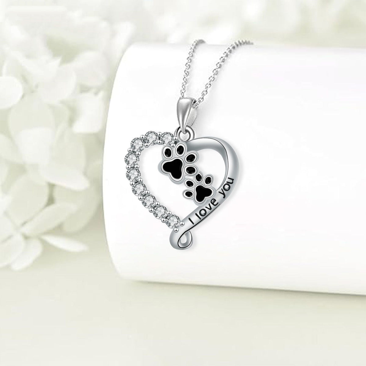 Collar de corazón con huella
