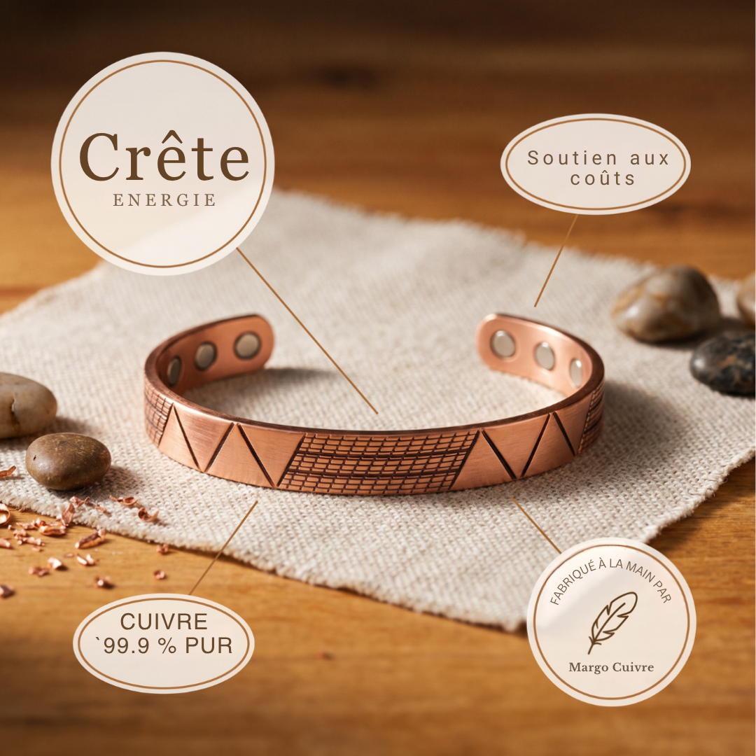 Pulsera de cobre geométrica