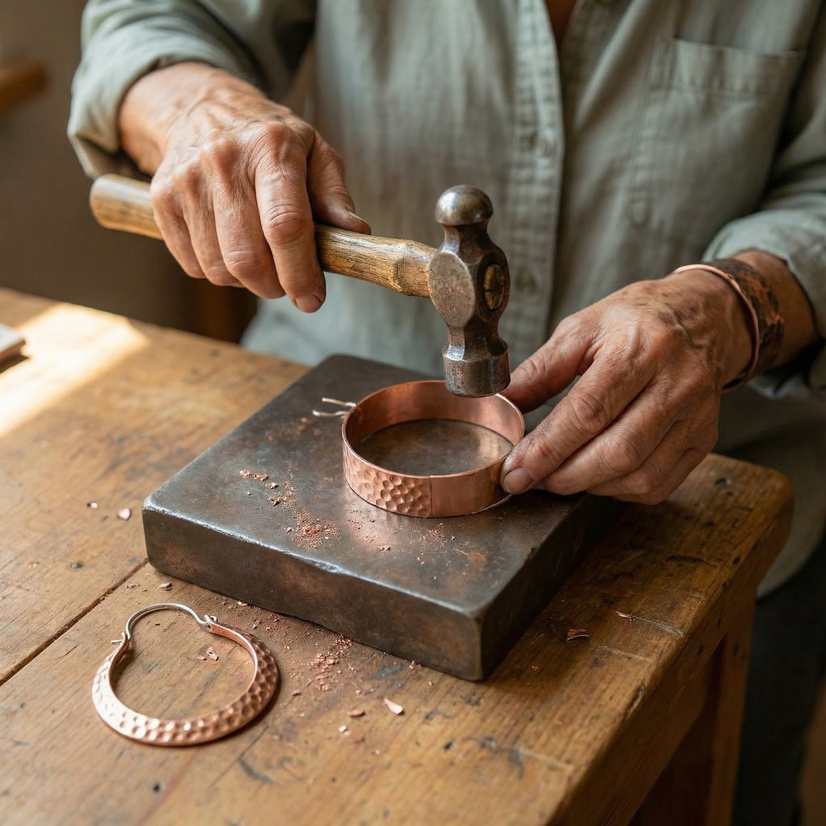 Pendientes de hilo de cobre