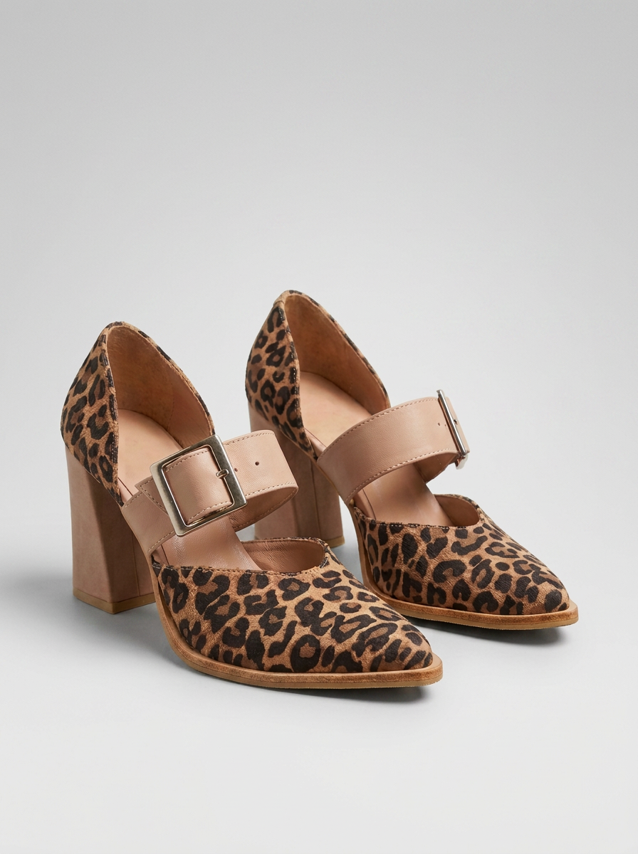 Ilana™ | Tacchi a Blocco Stampa Leopardo